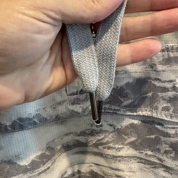 Marmot Pullover Mens Medium Gray Hooded Lightweight Anorak Jacket Mountain Print - Picture 6 of 16